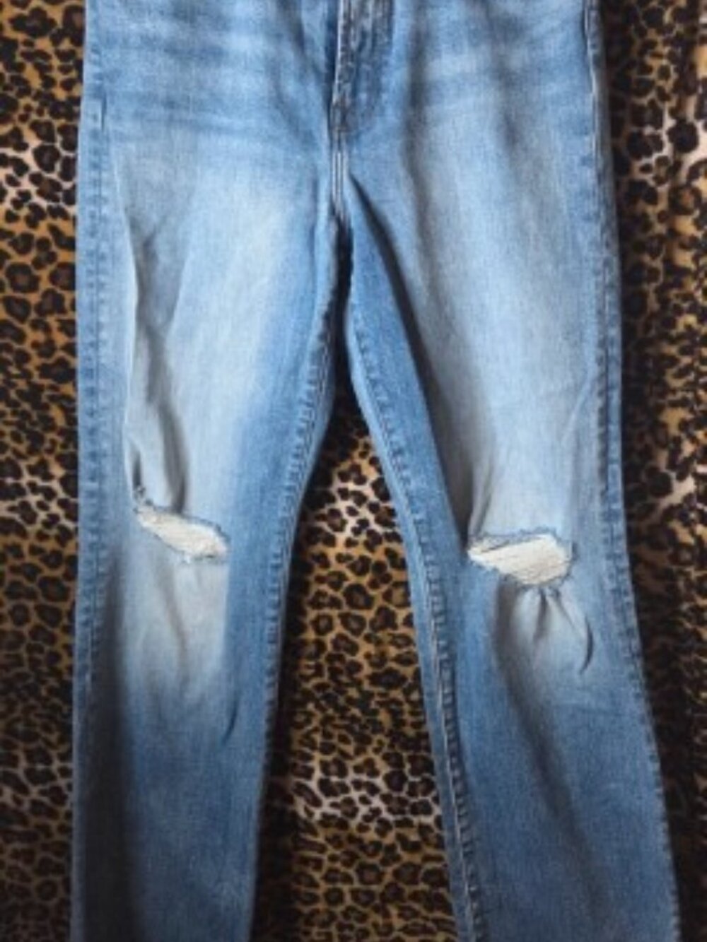 Classic Light Blue Women's Distressed Jeans